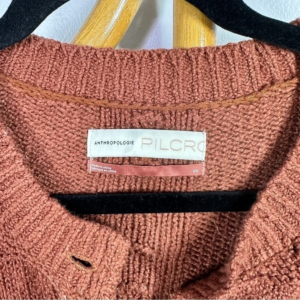 Anthropologie Maroon Cable Knit Cardigan sz XS